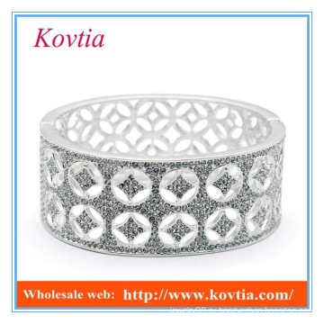 Дорогие ювелирные изделия из чистого серебра jamiaca bangle micro pave crystal